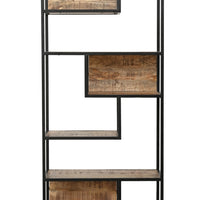 Industrial Metal Wood Bookshelf | Modern Open Display Rack | Luxury Living Room Shelf | Handmade Furniture