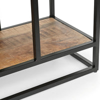 Industrial Metal Wood Bookshelf | Modern Open Display Rack | Luxury Living Room Shelf | Handmade Furniture