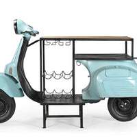 Vintage Scooter Bar Counter Table | Retro Scooter Wine Bar Cabinet | Industrial Style Home Bar Furniture